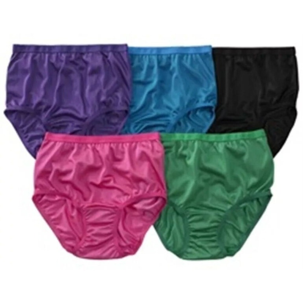 Set of 5 Vintage Sheer Shiny Silky Nylon Sissy Sexy‎ Granny Panties - Plus Sz 14
